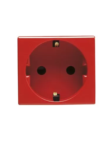 Prise Gewiss 2P T 16A, norme allemande, rouge, système GW20297, blanche